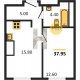 Апартаменты 1-комн. 37,95 м2 в ЖК ONLY