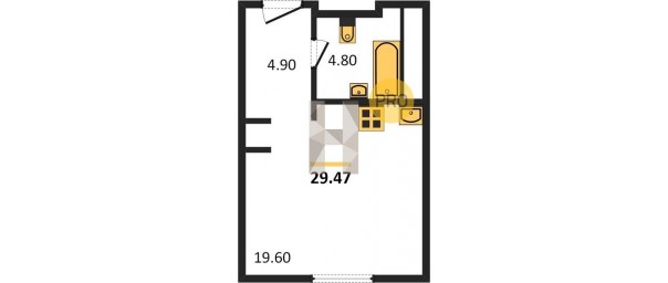 Апартаменты студия 29,68 м2 в ЖК ONLY